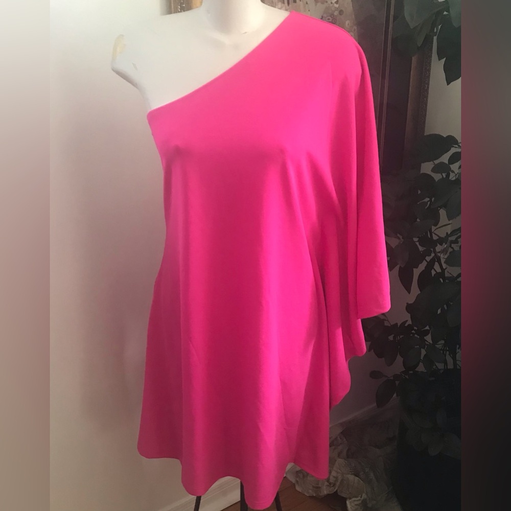 NWT Fashion Vibrant Pink One-Shoulder Dress - Size Medium